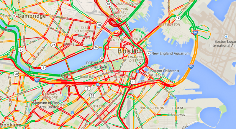 Kepadatan lalu lintas di peta digital