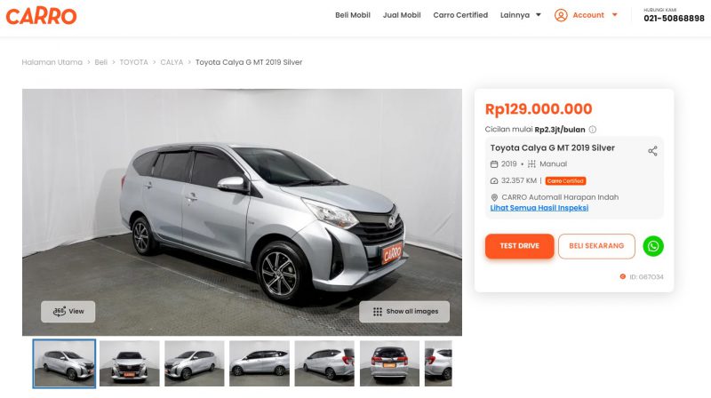 mobil keluarga toyota calya bekas